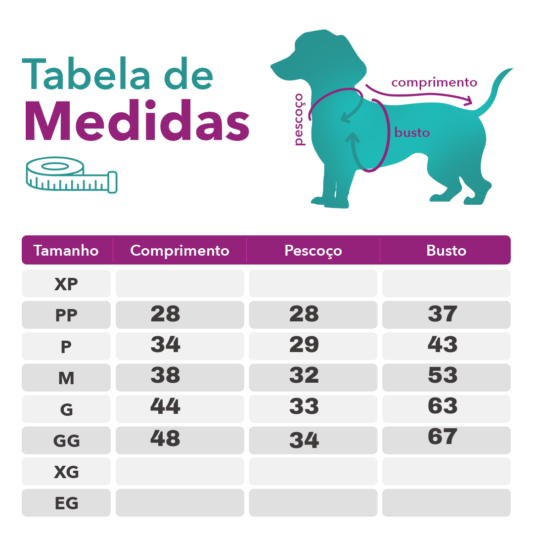 medida blusa flora pet 90311 6